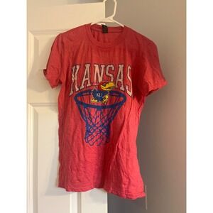 Kansas Jayhawks Basketball Graphic T-Shirt Red Women's Fan Apparel